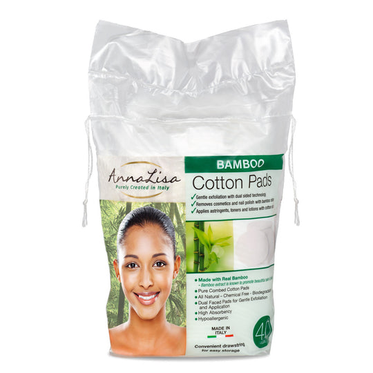 Bamboo LARGE Italian Cotton Pads - 40 Count - Anna Lisa Cotton